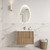 Voulari Framed Wall-Hung 750mm Harvest Oak Cabinet 750x468x585mm with Pure Flat Stone Top [320321]