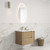 Voulari Framed Wall-Hung 750mm Harvest Oak Cabinet 750x468x585mm with Pure Flat Stone Top [320321]