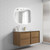 Venetta Framed Wall-Hung 1200mm Harvest Oak Cabinet 1200x468x585mm with Pure Flat Stone Top [320326]