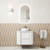 Ramee Fluted Wall-Hung 750mm Matte White Cabinet 750x465x565mm with Pure Flat Stone Top [320289]