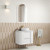 Ramee Fluted Wall-Hung 750mm Matte White Cabinet 750x465x565mm with Snow Flat Stone Top [320296]