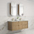 Voulari Framed Wall-Hung 1500mm Harvest Oak Cabinet 1500x468x585mm with Palis White Flat Stone Top [320305]