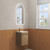 Mini Hartelle Fluted Wall-Hung 470mm Harvest Oak Cabinet 450x480x847mm with Sintera Curved Stone Top with Right Side Tap Hole [320259]