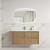 Voulari Framed Wall-Hung 1200mm Harvest Oak Cabinet 1200x468x585mm with Alpine Flat Stone Top [320266]