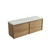 Venetta Framed Wall-Hung 1500mm Harvest Oak Cabinet 1500x468x585mm with Alpine Flat Stone Top [320267]