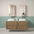 Venetta Fluted Framed Wall-Hung 1500mm Harvest Oak Cabinet 1500x468x585mm with Snow Flat Stone Top [320278]