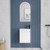 Mini Ravia Fluted Wall-Hung 450mm Matte White Cabinet 440x292x847mm with Sintera Square Stone Top with Tap Hole [320202]