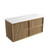 Venetta Fluted Framed Wall-Hung 1200mm Harvest Oak Cabinet 1200x468x585mm with Palis White Flat Stone Top [320210]