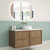 Venetta Fluted Framed Wall-Hung 1200mm Harvest Oak Cabinet 1200x468x585mm with Palis White Flat Stone Top [320210]