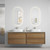 Venetta Framed Wall-Hung 1800mm Double Harvest Oak Cabinet 1800x468x585mm with Cato Flat Stone Top [320214]