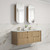 Voulari Framed Wall-Hung 1500mm Single Harvest Oak Cabinet 1500x468x585mm with Crystal Ceramic Top [320221]