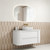Ramee Fluted Wall-Hung 1200mm Matte White Cabinet 1380x465x565mm with Pure Flat Stone Top [320229]