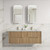 Voulari Framed Wall-Hung 1500mm Harvest Oak Cabinet 1500x468x585mm with Alpine Flat Stone Top [320241]