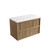 Venetta Fluted Framed Wall-Hung 900mm Harvest Oak Cabinet 900x468x585mm with Palis White Flat Stone Top [320380]