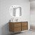 Venetta Framed Wall-Hung 1200mm Harvest Oak Cabinet 1200x468x585mm with Snow Flat Stone Top [320382]