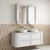 Ramee Fluted Wall-Hung 1500mm Matte White Cabinet 1680x465x565mm with Palis White Flat Stone Top [320250]