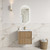 Voulari Framed Wall-Hung 600mm Harvest Oak Cabinet 600x468x585mm with Alpine Flat Stone Top [320249]