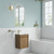 Mini Ravia Fluted Wall-Hung 450mm Harvest Oak Cabinet 440x292x847mm with Sintera Square Stone Top with Tap Hole [320270]