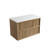 Venetta Fluted Framed Wall-Hung 900mm Harvest Oak Cabinet 900x468x585mm with Cato Flat Stone Top [320277]