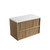 Venetta Fluted Framed Wall-Hung 900mm Harvest Oak Cabinet 900x468x585mm with Cato Flat Stone Top [320277]