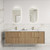 Voulari Framed Wall-Hung 1800mm Double Harvest Oak Cabinet 1800x468x585mm with Pure Flat Stone Top [320279]