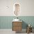 Venetta Fluted Framed Wall-Hung 600mm Harvest Oak Cabinet 600x468x585mm with Palis White Flat Stone Top [320273]