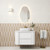 Ramee Fluted Wall-Hung 900mm Matte White Cabinet 900x465x565mm with Snow Flat Stone Top [320201]