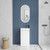 Mini Ravia Fluted Floor-Standing 450mm Matte White Cabinet 440x292x847mm with Sintera Square Stone Top with No Tap Hole [320219]