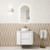 Ramee Fluted Wall-Hung 750mm Matte White Cabinet 750x465x565mm with Alpine Flat Stone Top [320351]