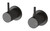 Vivid Slimline Wall Top Assemblies with Extended Spindles 15mm Matte Black (Pair) Lead Free [320982]