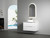 Verona Mark Ii Wall Hung V Groove Matte White Finger Pull Cabinet 900 x 460 x 540mm with Pure Flat Stone Top [301085]