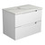 Verona Mark Ii Wall Hung V Groove Matte White Finger Pull Cabinet 750 x 460 x 540mm with Palis White Flat Soild Surface Stone Top [301188]