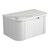 Petra Wall Hung Curving V Groove Matte White Finger Pull Cabinet 750 x 460 x 350mm with Snow Flat Stone Top [301209]
