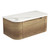 Carita Curve Finger Pull Cabinet 900 x 460 x 350mm with Snow Flat Stone Top [301412]