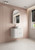 Curva Curve Finger Pull Cabinet 750 x 460 x 540mm with Palis White Flat Stone Top [301416]
