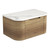 Carita Curve Finger Pull Cabinet 750 x 460 x 350mm with Palis White Flat Stone Top [301418]