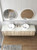 Calder Wall Hung Wave Groove Finger Pull Cabinet 1800 x 460 x 400mm Double Bowl with Alpine Flat Stone Top [301425]