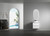 Verona Mark Ii Wall Hung V Groove Matte White Finger Pull Cabinet 600 x 460 x 540mm with Cato Flat Stone Top [301448]