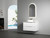 Verona Mark Ii Wall Hung V Groove Matte White Finger Pull Cabinet 900 x 460 x 540mm with Palis White Flat Soild Surface Stone Top [301400]