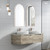 Hamilton Wall Hung Curving Plywood Finger Pull Cabinet 1500 x 460 x 350mm with Snow Flat Stone Top [300741]