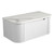 Petra Wall Hung Curving V Groove Matte White Finger Pull Cabinet900 x 460 x 350mm with Pure Flat Stone Top [300763]