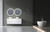 Verona Mark II Wall Hung V Groove Matte White Finger Pull Cabinet 1500 x 460 x 540 Double Bowlmm with Alpine Flat Stone Top [301219]