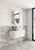 Savio Curve Finger Pull Cabinet 900 x 460 x 350mm with Palis White Flat Stone Top [300919]