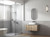 Calder Wall Hung Wave Groove Finger Pull Cabinet 900 x 460 x 400mm with Alpine Flat Stone Top [300935]