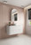 Curva Curve Finger Pull Cabinet 1200 x 460 x 540mm with Palis White Flat Stone Top [300938]