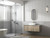 Calder Wall Hung Wave Groove Finger Pull Cabinet 1200 x 460 x 400mm with Alpine Flat Stone Top [300945]