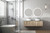 Calder Wall Hung Wave Groove Finger Pull Cabinet 1500 x 460 x 400mm Single Bowl with Palis White Flat Soild Surface Stone Top [300781]