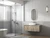 Calder Wall Hung Wave Groove Finger Pull Cabinet 1200 x 460 x 400mm with Palis White Flat Soild Surface Stone Top [301046]