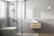 Calder Wall Hung Wave Groove Finger Pull Cabinet 750 x 460 x 400mm with Pure Flat Stone Top [300906]