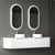 Petra Wall Hung Curving V Groove Matte White Finger Pull Cabinet 1800 x 460 x 350mm with Alpine Flat Stone Top [301200]